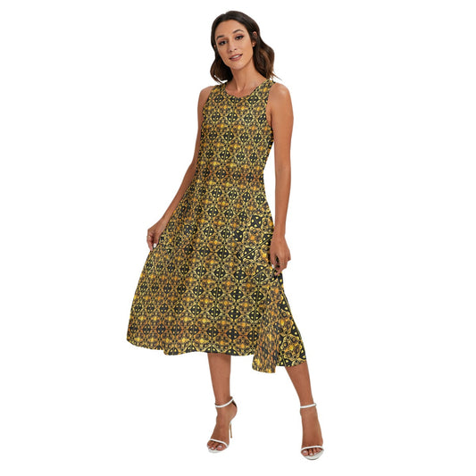 kokorepublic Print Women's Sleeveless Dress With Diagonal Pocket