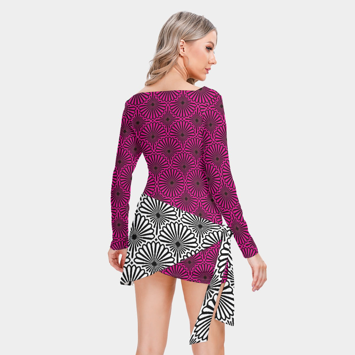 kokorepublic Women’s Square Collar Dress With Long Sleeve