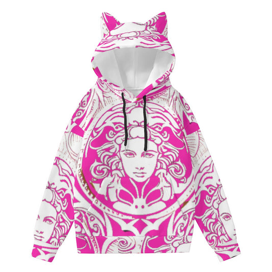 All-Over Print Women’s Hoodie With Decorative Ears