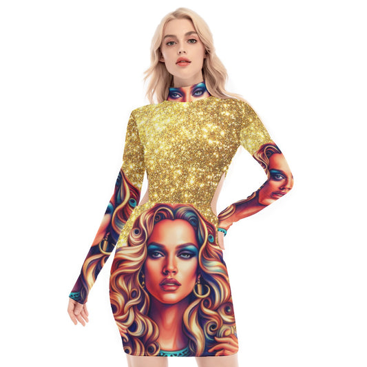 kokorepublic  Print Women's Waist Hollow Hip Dress
