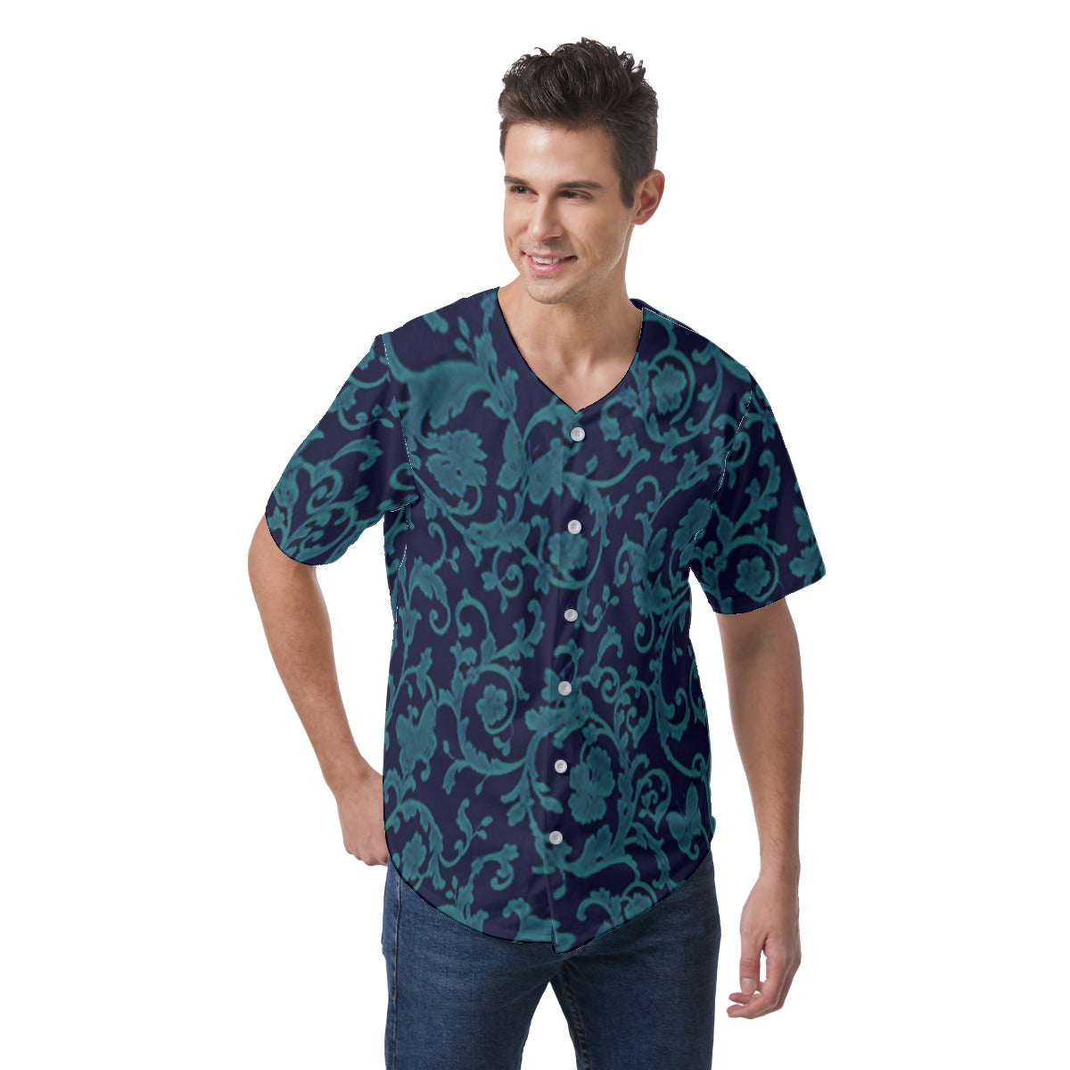 kokorepublic Print Men's Short Sleeve Baseball Jersey