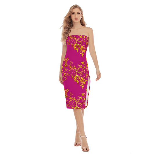 kokorepublic Print Women's Side Split Tube Top Dress