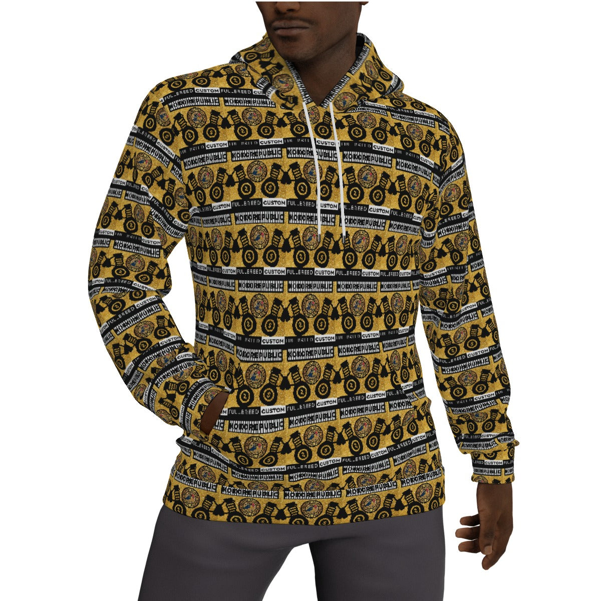 KokoRepublic All-Over Print Men's Thicken Pullover Hoodie