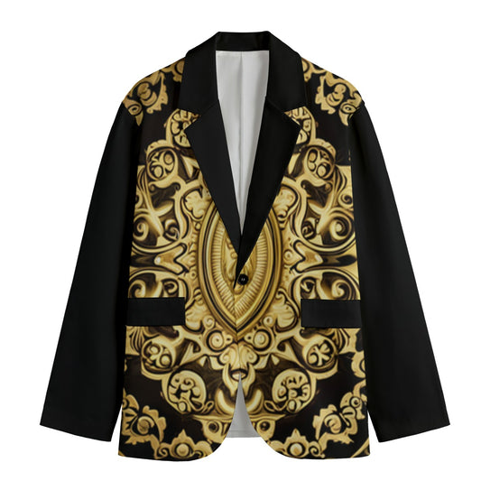 kokorepublic Print Men's Casual Flat Lapel Collar Blazer | 245GSM Cotton