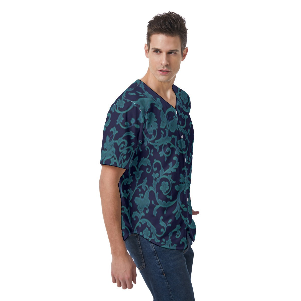 kokorepublic Print Men's Short Sleeve Baseball Jersey