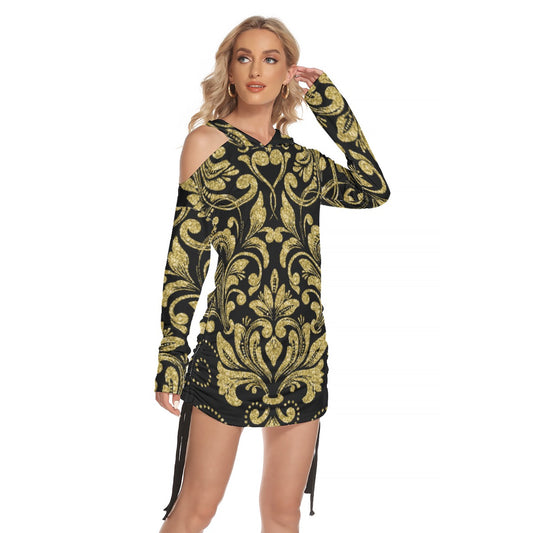 Kokorepublic  Print Women's One-shoulder Dress With Waist Shirring