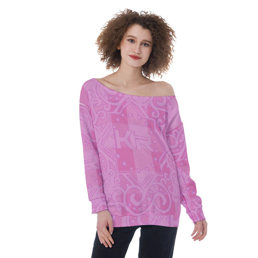 kokoRepublic All-Over Print Oversized Women's Off-Shoulder Sweatshirt