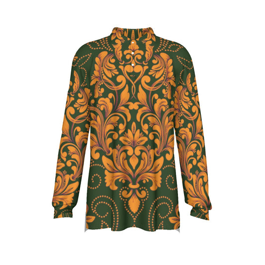 All-Over Print Men's Long Sleeve Polo Shirt