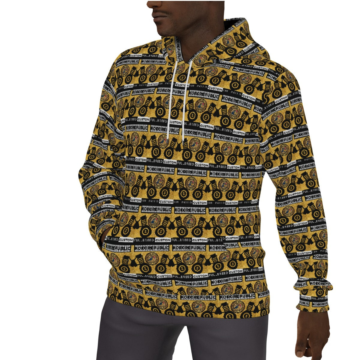 KokoRepublic All-Over Print Men's Thicken Pullover Hoodie