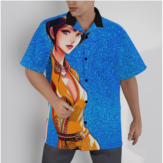 kokorepublic  Men's Hawaiian Shirt With Button Closure