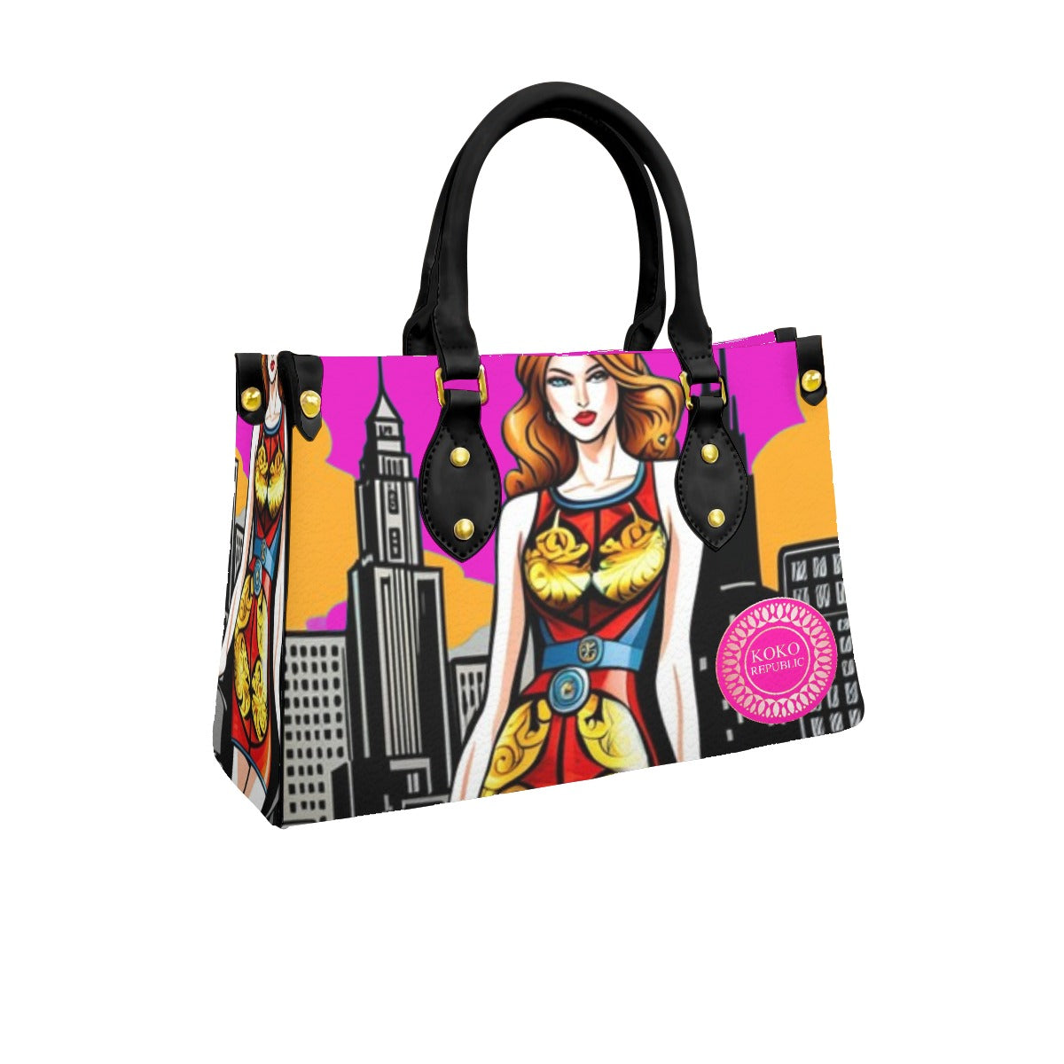 kokorepublic Women's Tote Bag With Black Handle