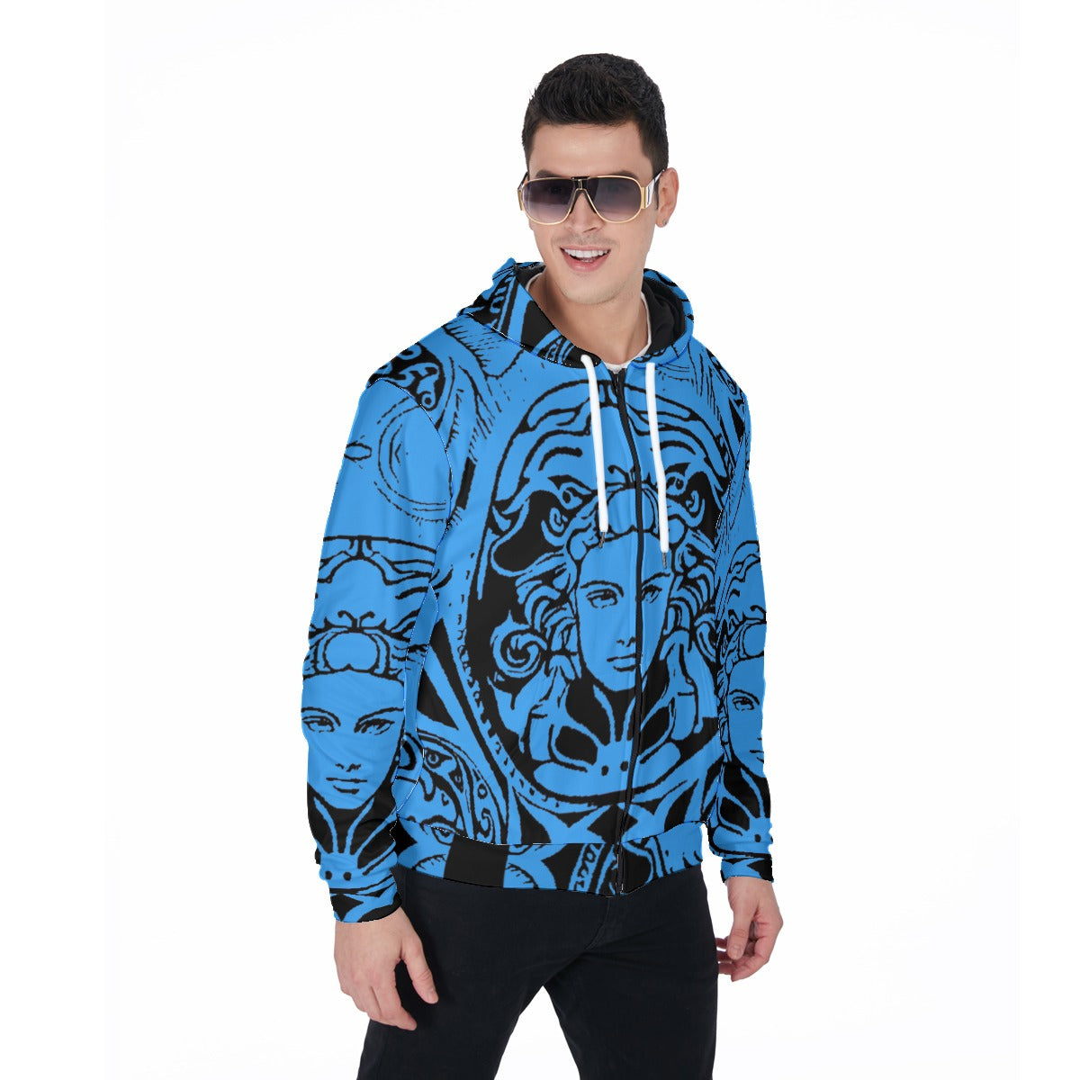 Kokorepublic  Men's Heavy Fleece Zip Up Hoodie
