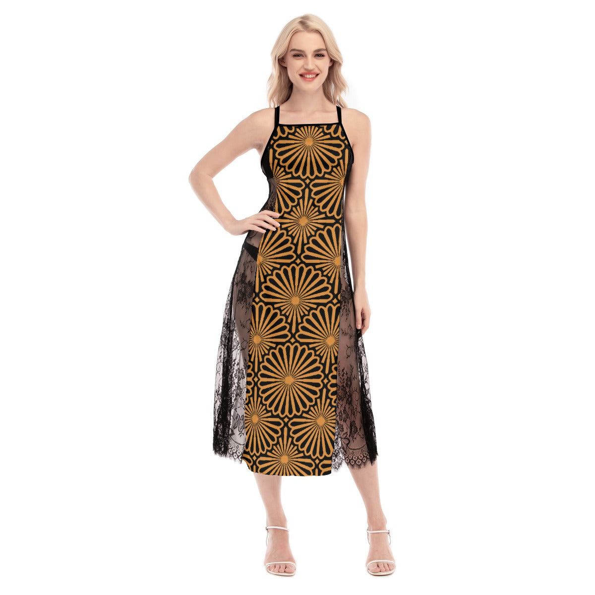 kokorepublic  Women's Lace Cami Cross Back Dress