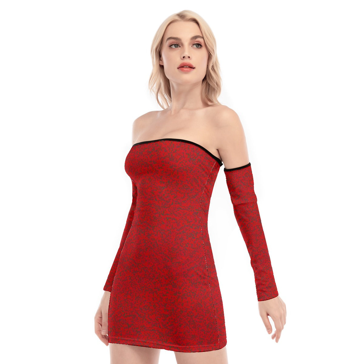 kokorepublic  Print Women's Off-shoulder Back Lace-up Dress