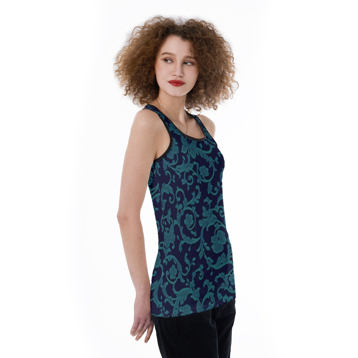 All-Over Print Women's Back Hollow Tank Top
