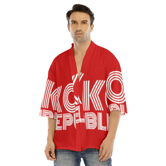 All-Over Print Men's Drop-shoulder Short Coat