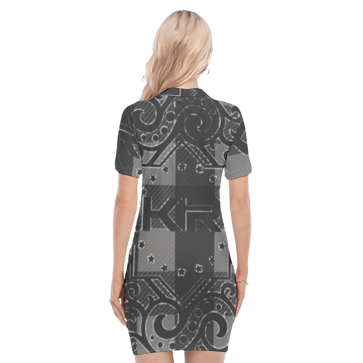 All-Over Print Women's Polo Collar Dress