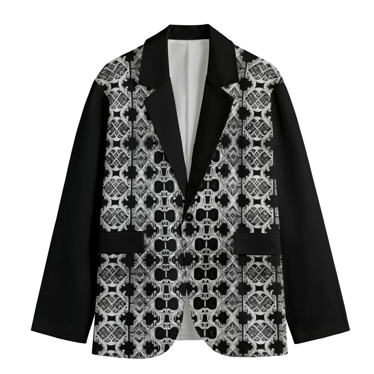 kokorepublic Print Men's Casual Flat Lapel Collar Blazer | 245GSM Cotton