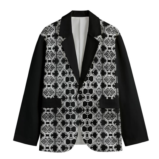 kokorepublic Print Men's Casual Flat Lapel Collar Blazer | 245GSM Cotton