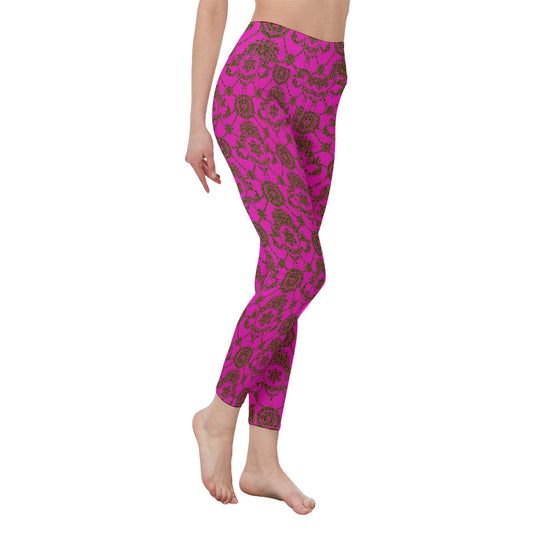 All-Over Print Women's High Waist Leggings | Side Stitch Closure