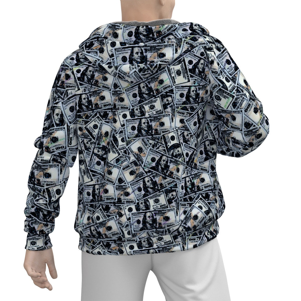 Kokorepublic Print Men's Sherpa Fleece Zip Up Hoodie