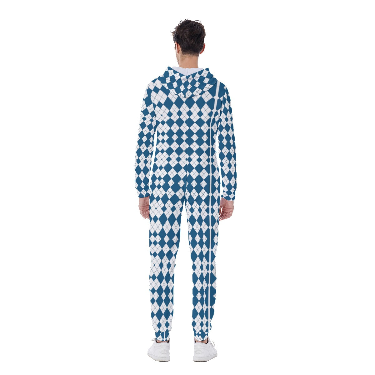 All-Over Print Men's Hooded Jumpsuit