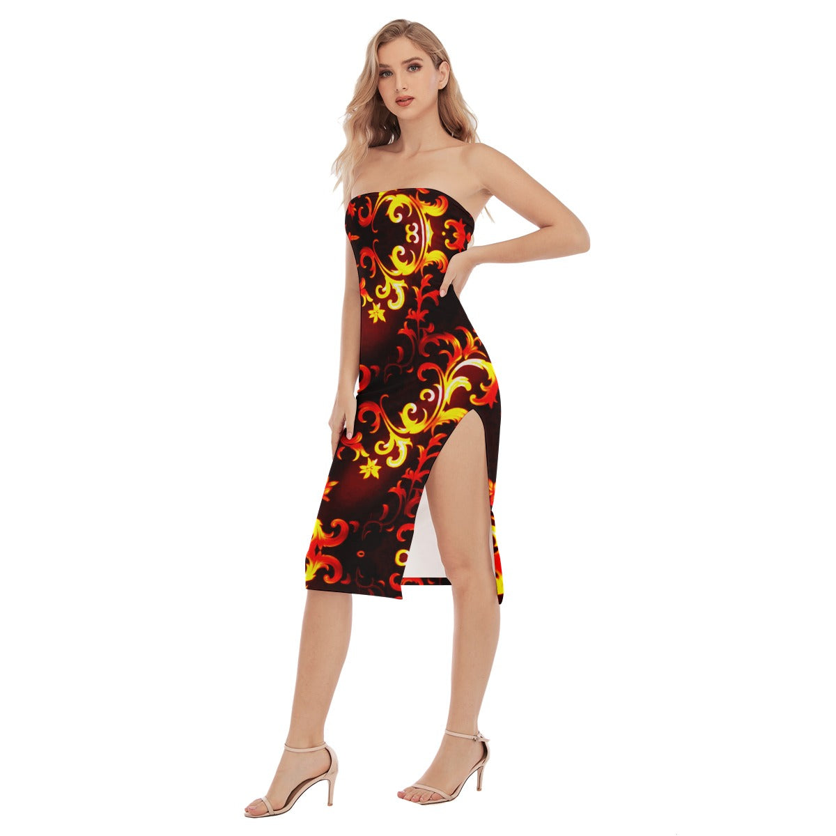 Kokorepublic Women's Side Split Tube Top Dress