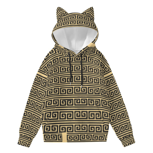 All-Over Print Women’s Hoodie With Decorative Ears
