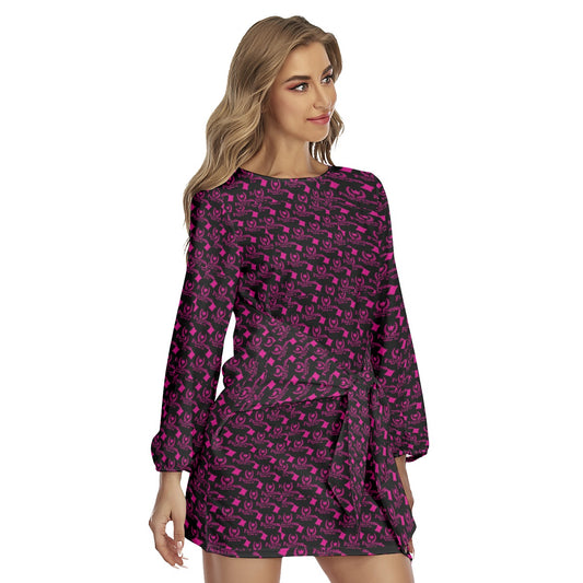 All-Over Print Women's Lantern Sleeve Dress