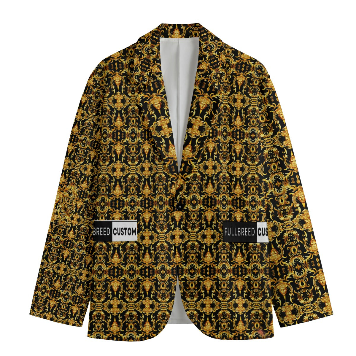 All-Over Print Men's Casual Flat Lapel Collar Blazer | 245GSM Cotton