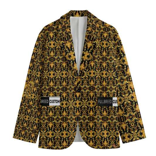 All-Over Print Men's Casual Flat Lapel Collar Blazer | 245GSM Cotton