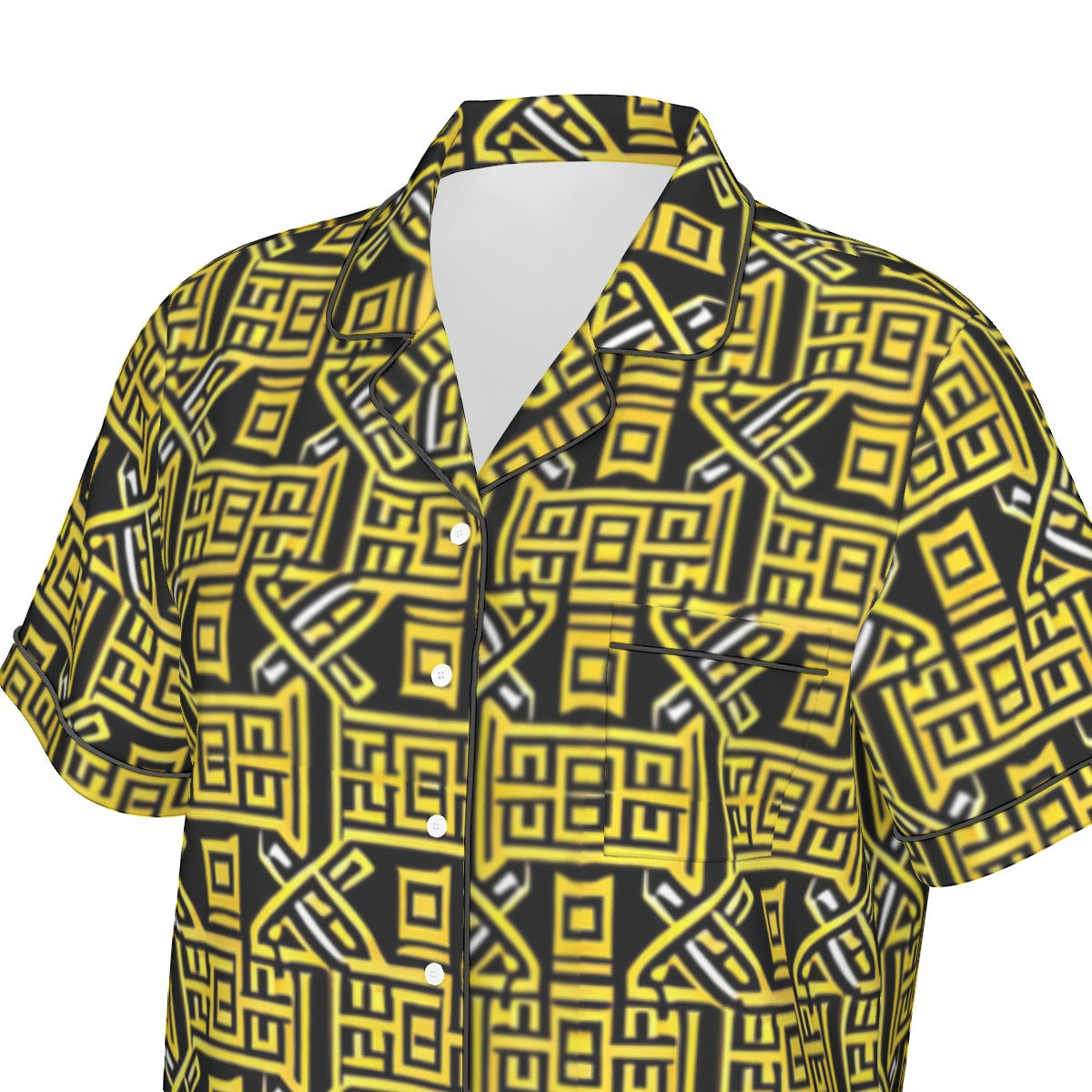 kokorepublic Print Women's Imitation Silk Pajama Set With Short Sleeve