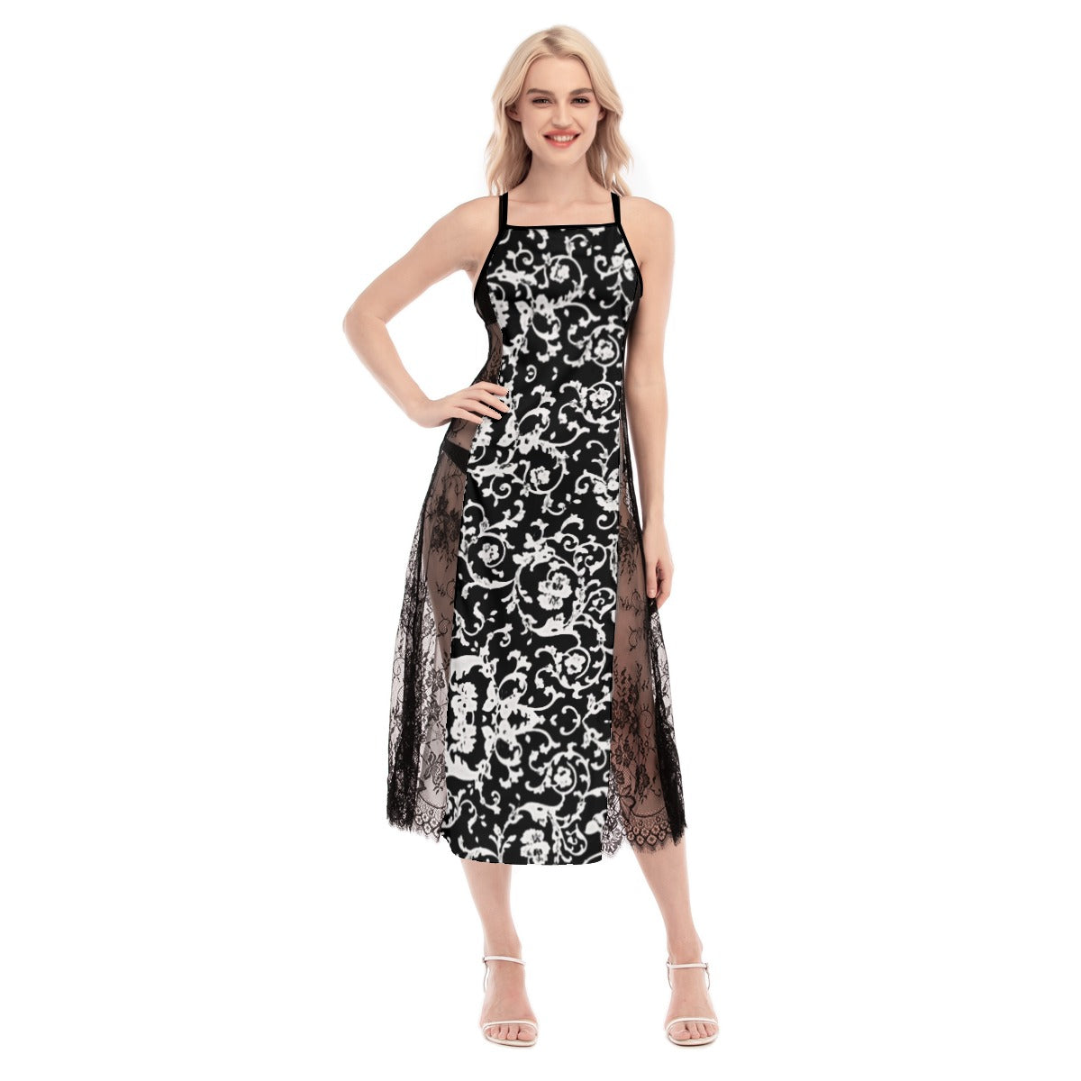 kokorepublic Women's Lace Cami Cross Back Dress