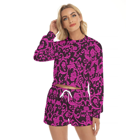 kokorepublic Women's Short Sweatshirt And Pants Suit