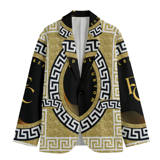 kokorepublic Print Men's Casual Flat Lapel Collar Blazer | 245GSM Cotton