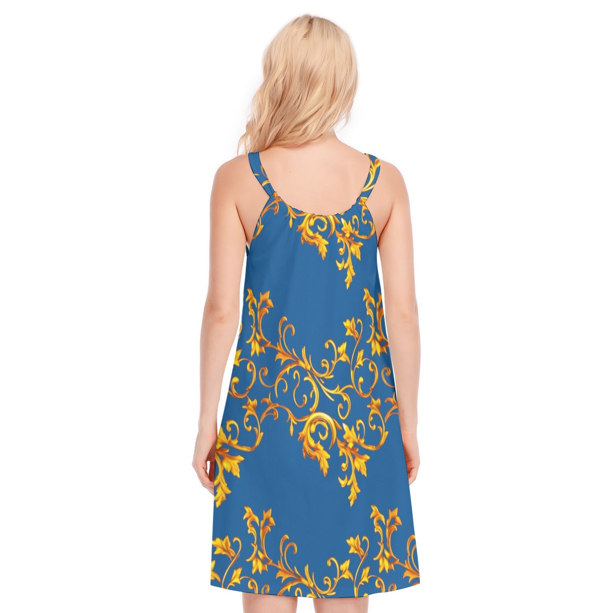 All-Over Print Women's O-neck Cami Dress | 190GSM Cotton