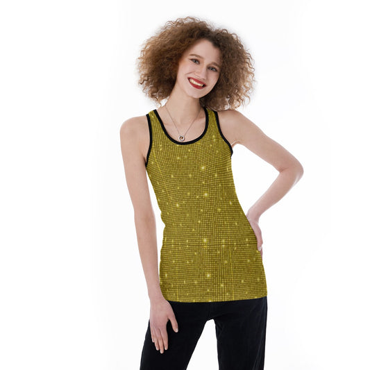 All-Over Print Women's Back Hollow Tank Top