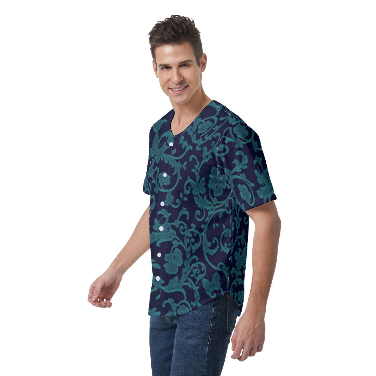 kokorepublic Print Men's Short Sleeve Baseball Jersey