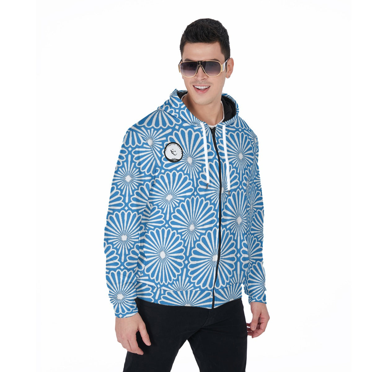 kokorepublic Print Men's Heavy Fleece Zip Up Hoodie