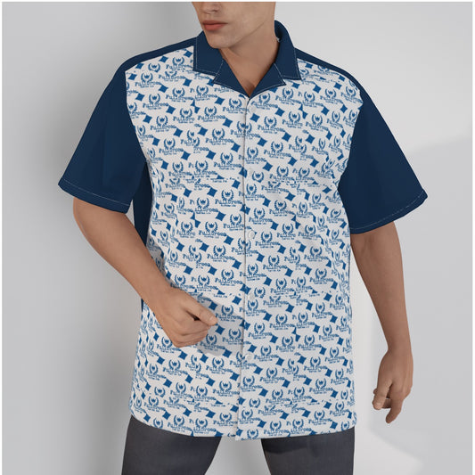 All-Over Print Men's Hawaiian Shirt With Button Closure