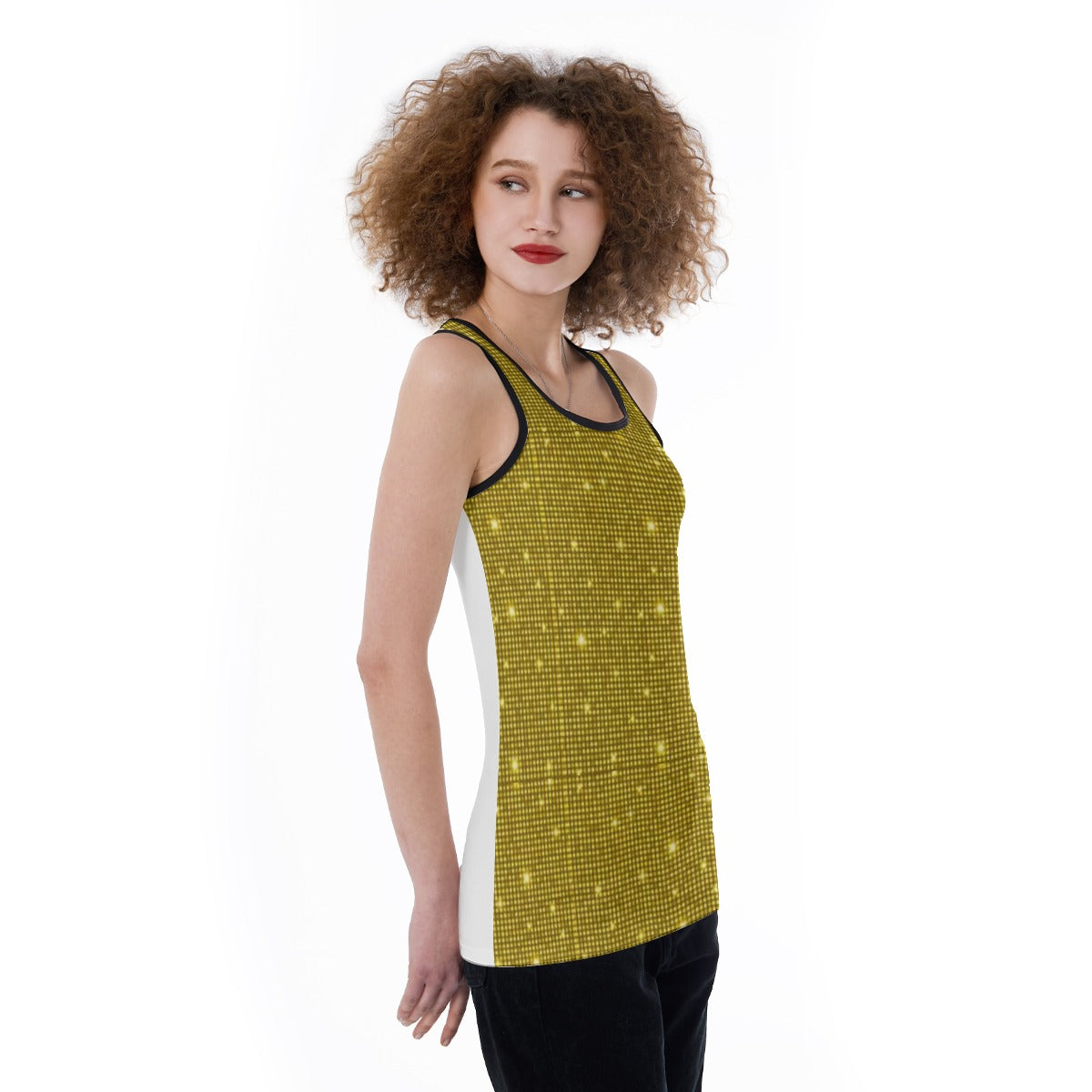 All-Over Print Women's Back Hollow Tank Top