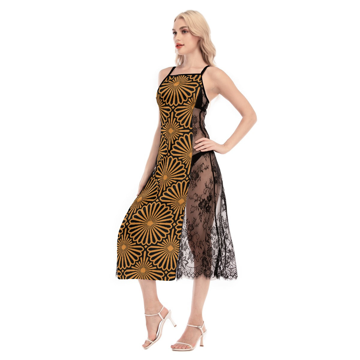 kokorepublic  Women's Lace Cami Cross Back Dress