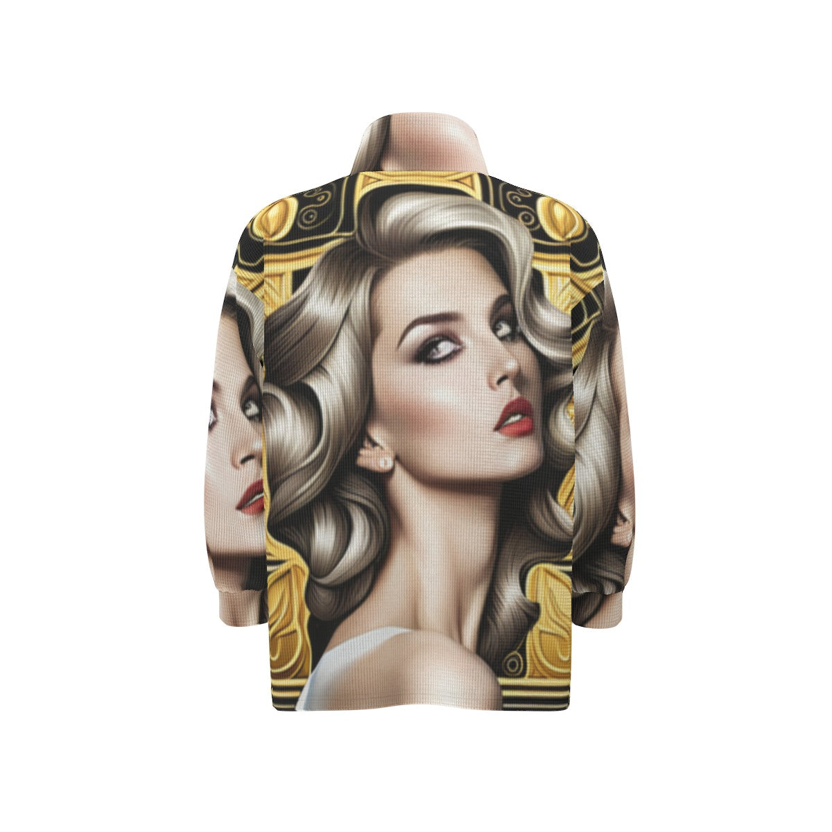 kokorepublic Print Unisex Stand Collar Zipped Jacket
