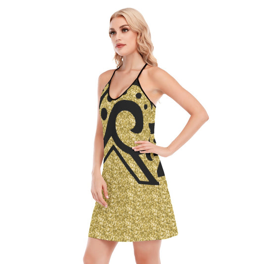 All-Over Print Women's Long Style Criss-Cross Open Back Tank Top