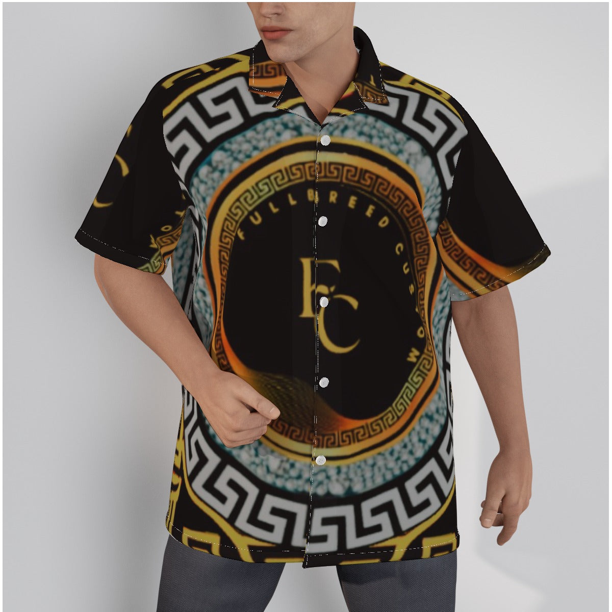 Kokorepublic  Print Men's Hawaiian Shirt With Button Closure