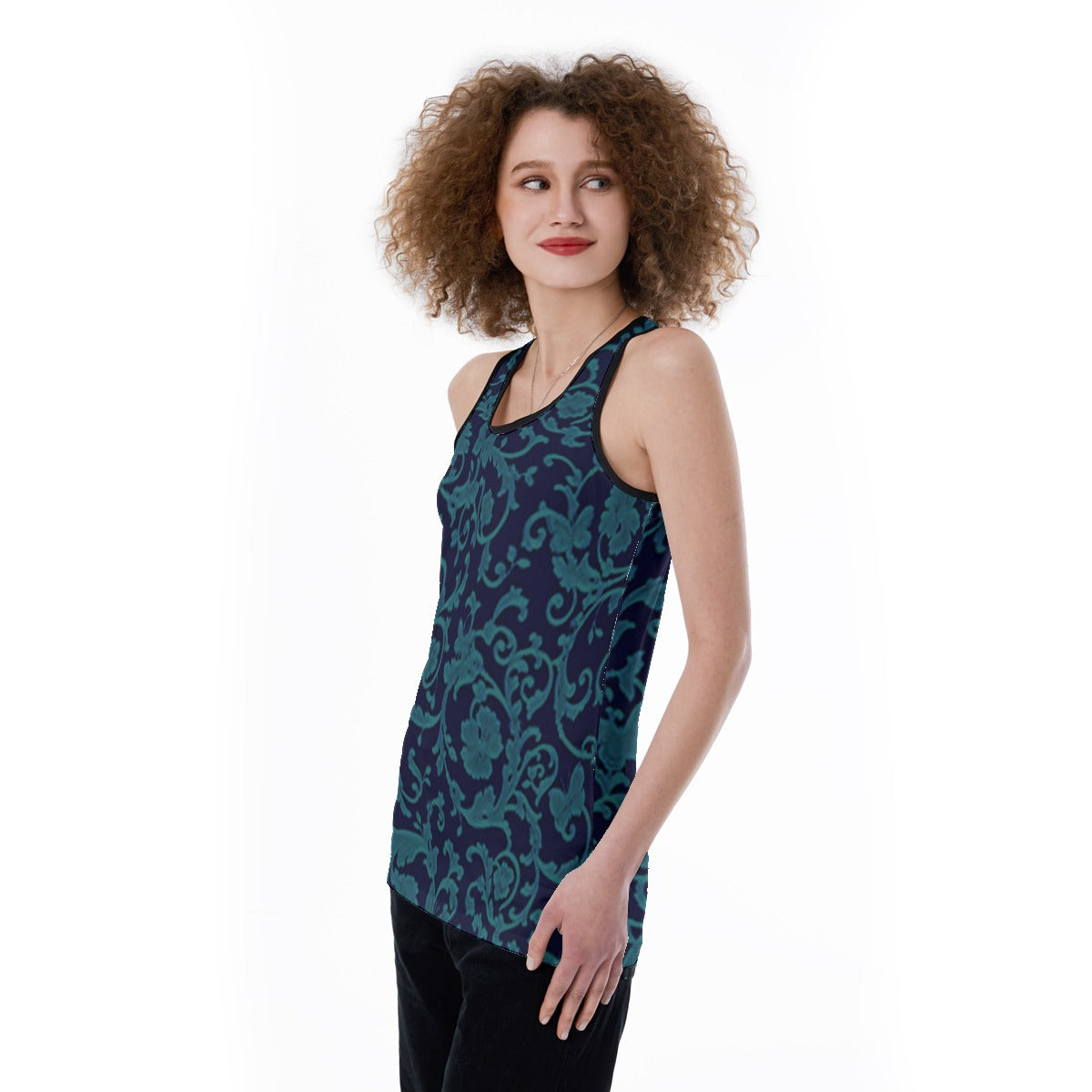 All-Over Print Women's Back Hollow Tank Top