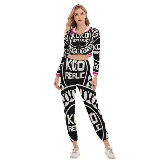 All-Over Print Women's Crop Hoodie Sports Set