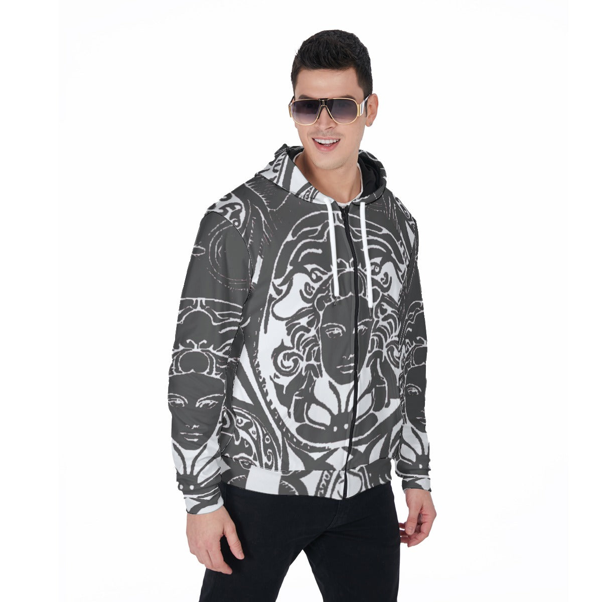 kokorepublic Men's Heavy Fleece Zip Up Hoodie