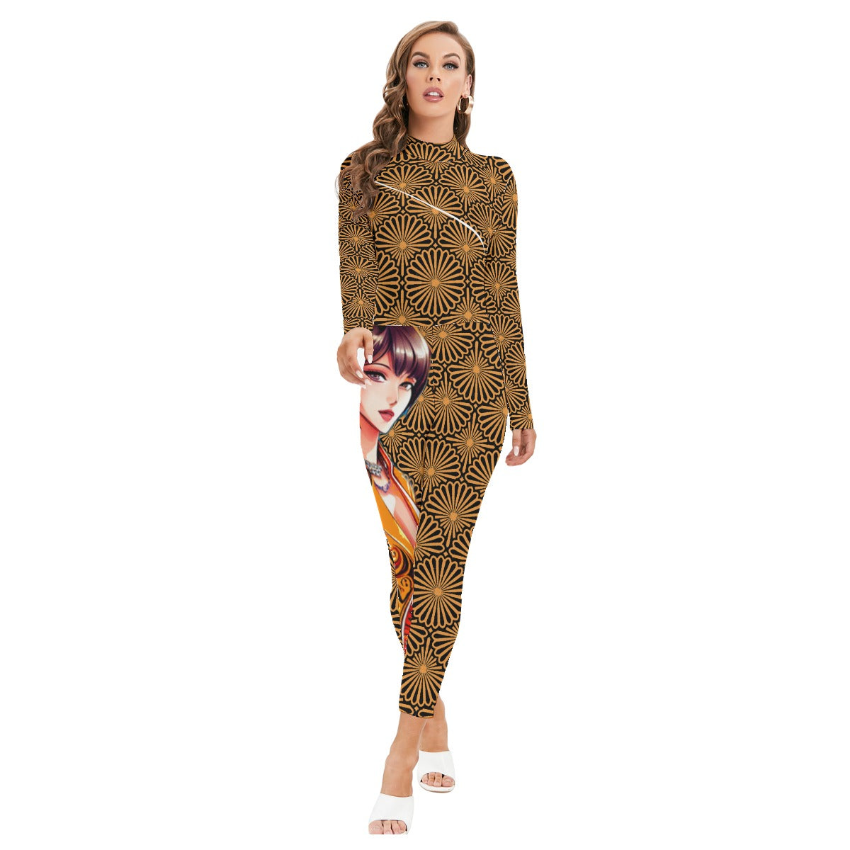 kokorepublic Women's Long-sleeved High-neck Jumpsuit With Zipper