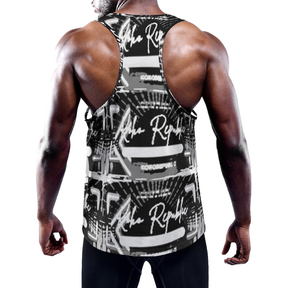 KokoRepublic All-Over Print Men's Slim Y-Back Muscle Tank Top
